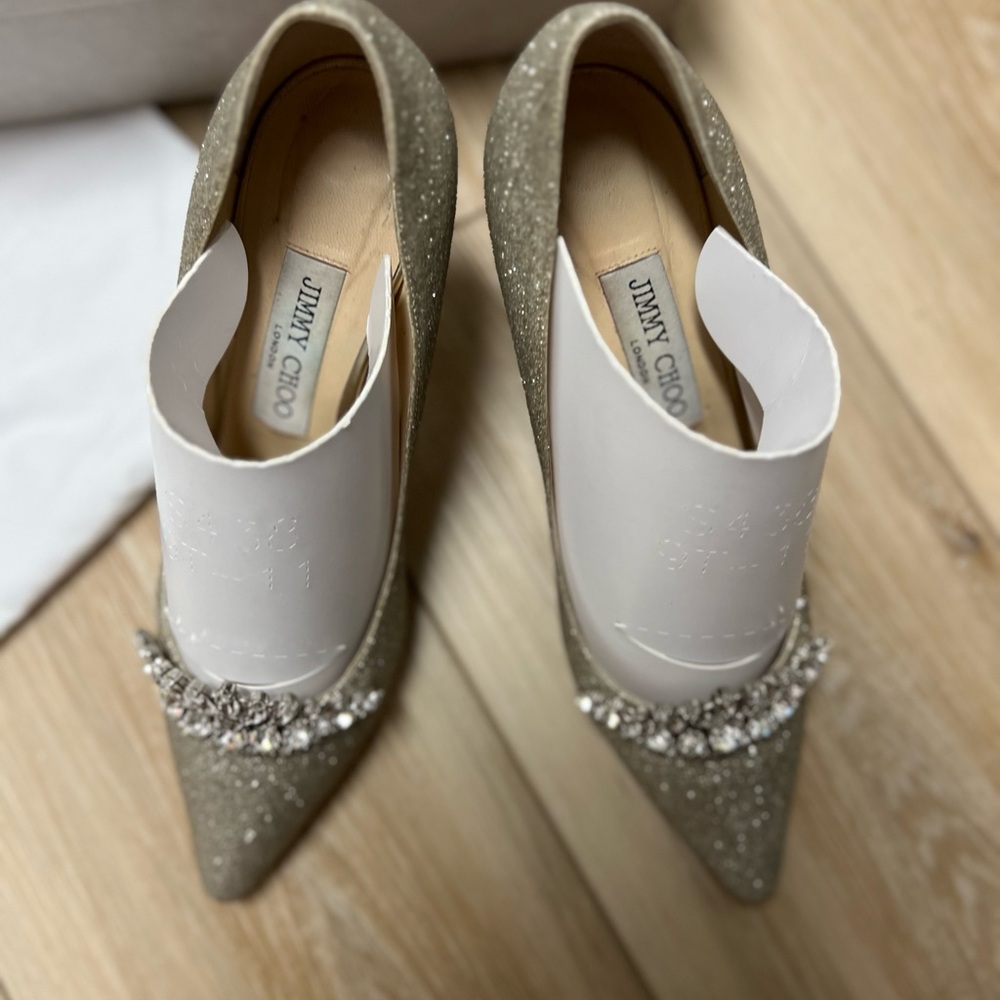 Romy crystal tiara shoes with silver glitter - Picture 2 of 5